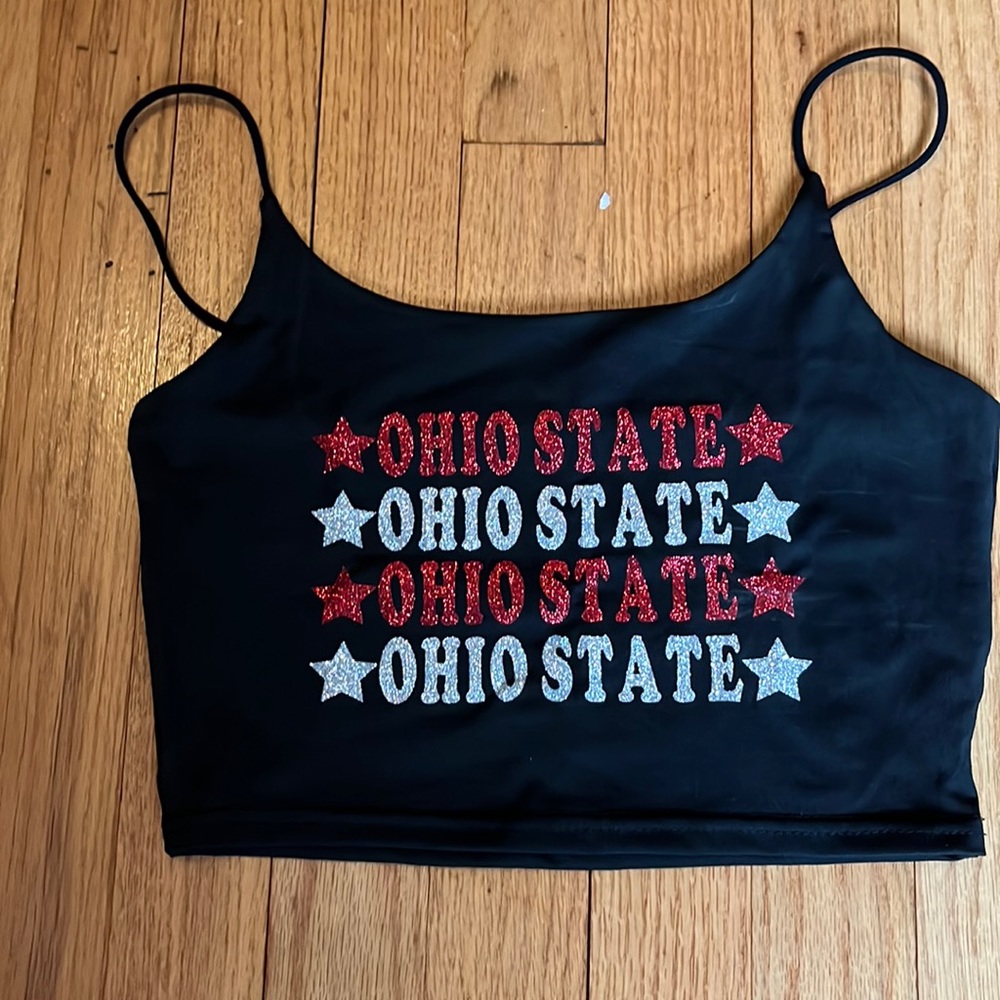 Ohio State black cropped tank.